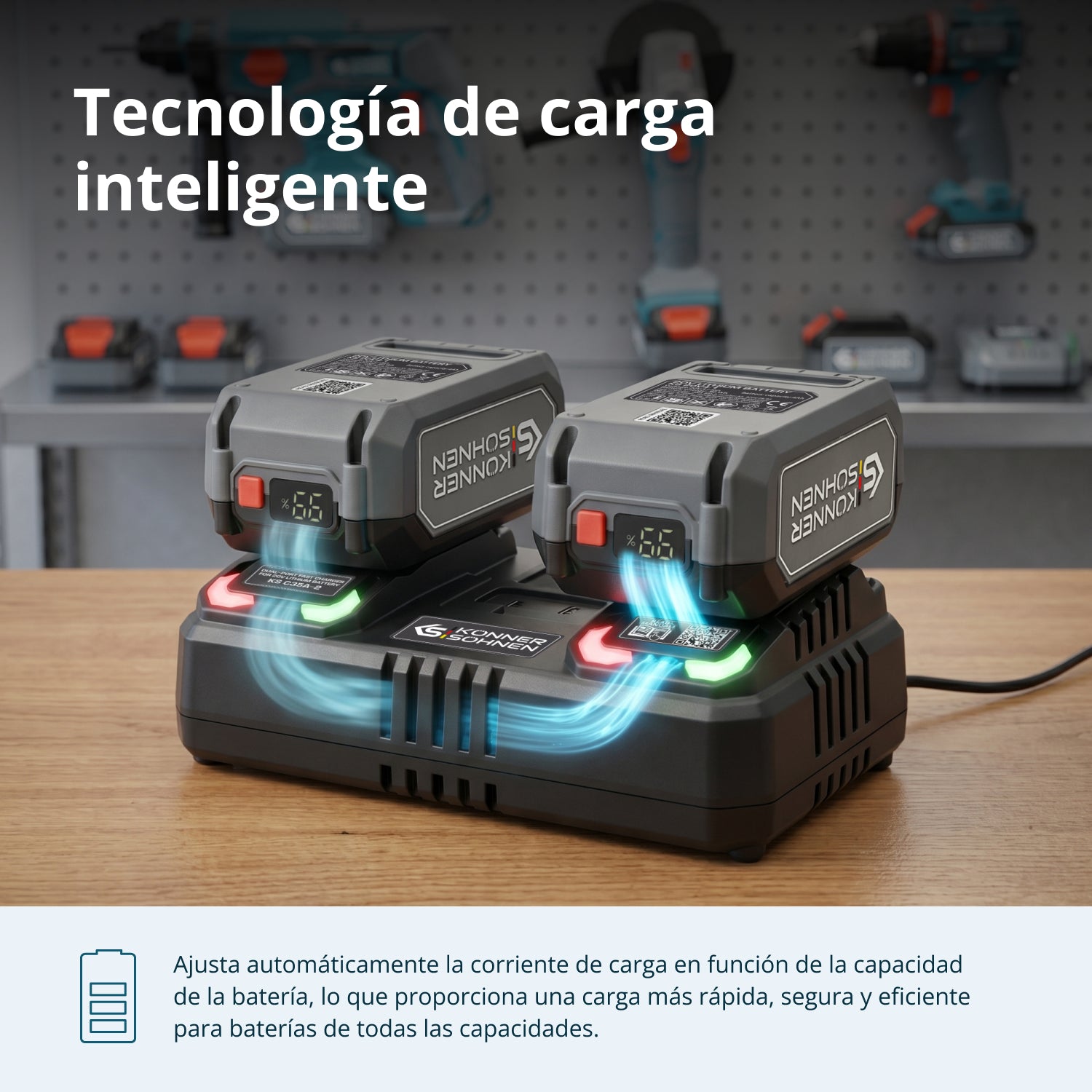Cargador doble para baterías de 20V KS C35A-2