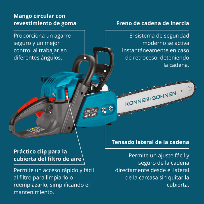 Motosierra de gasolina KS CS40G-20