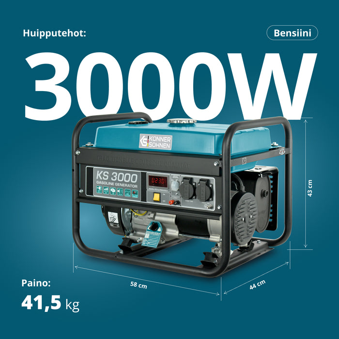 Bensiinikäyttöinen generaattori 'Könner & Söhnen' KS 3000