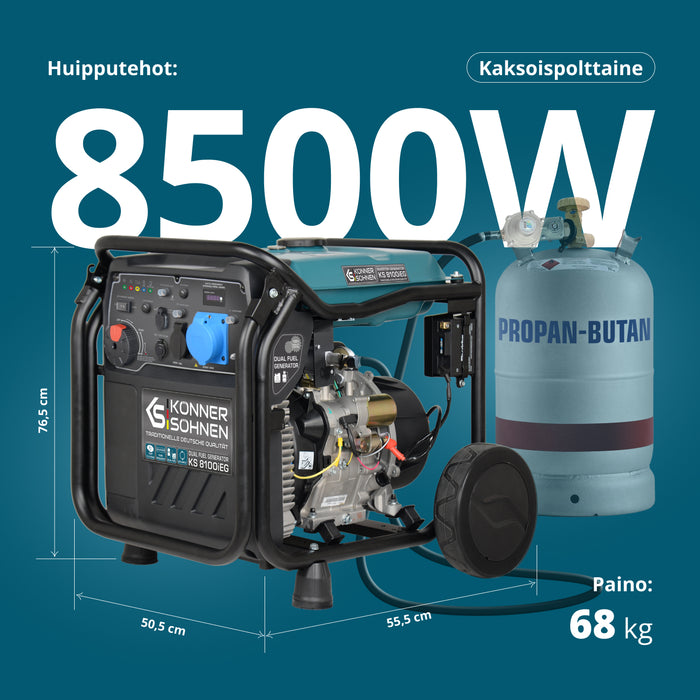 LPG/bensiini-invertterigeneraattori KS 8100iEG
