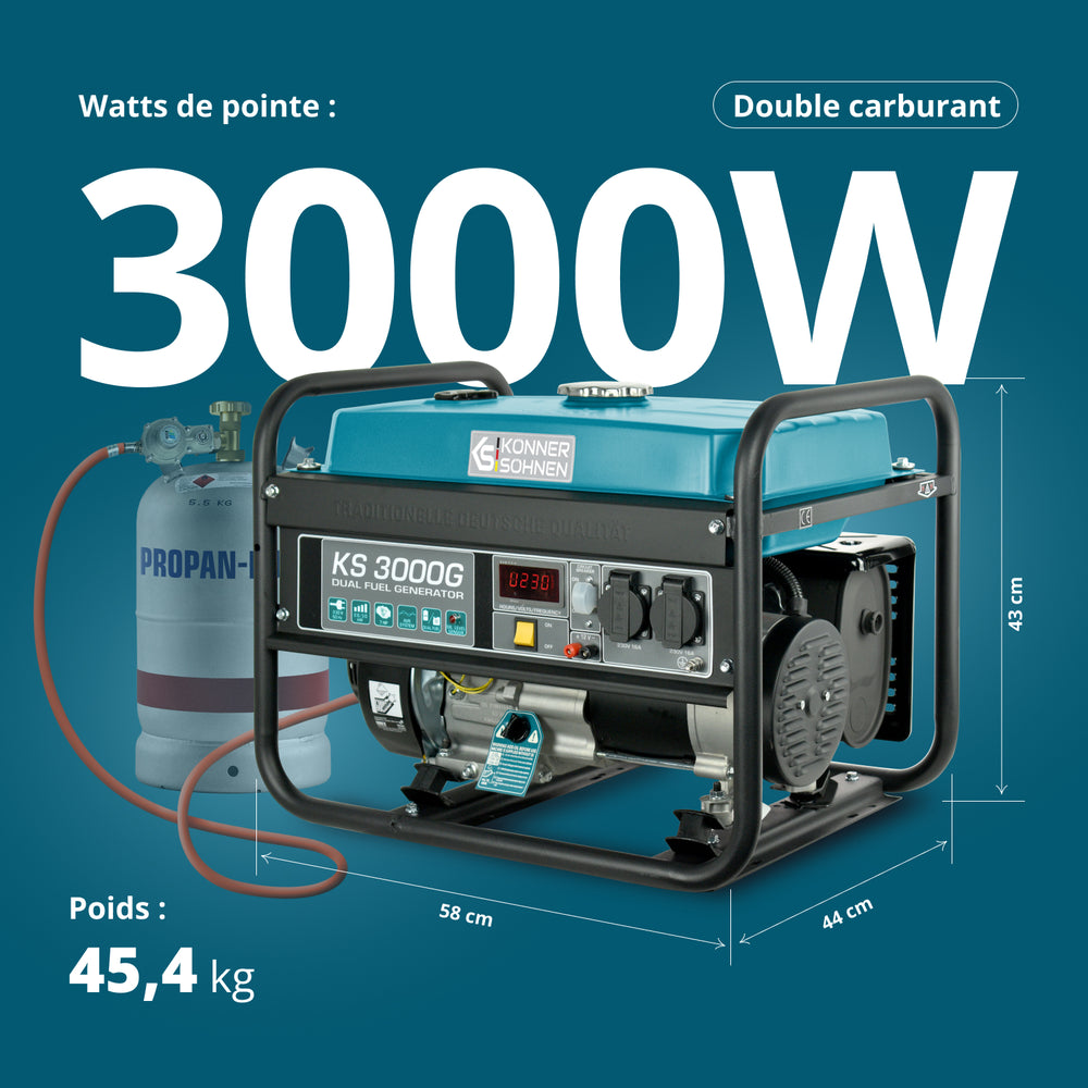 Генератор LPG/Бензин «Könner & Söhnen» KS 3000G