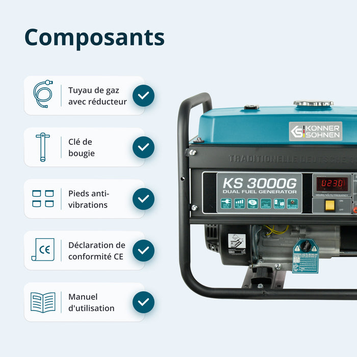 Генератор LPG/Бензин «Könner & Söhnen» KS 3000G