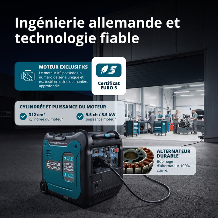 Groupe électrogène-onduleur dans la boîte anti-bruit KS 5500iE S ATSR