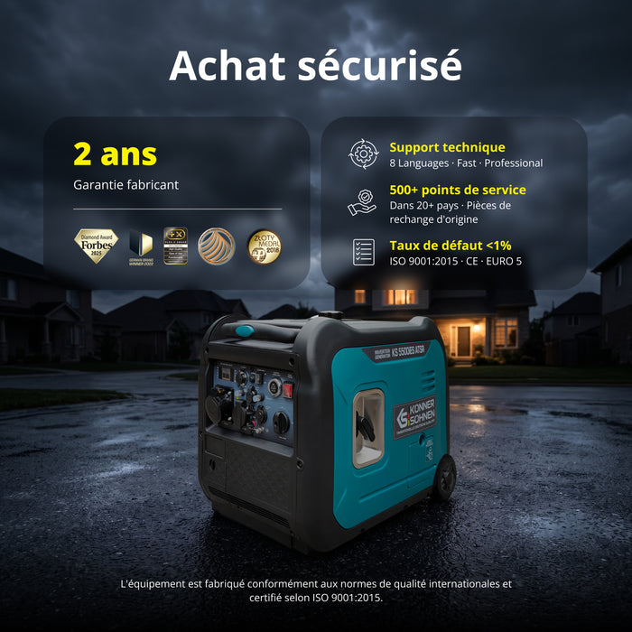 Groupe électrogène-onduleur dans la boîte anti-bruit KS 5500iE S ATSR