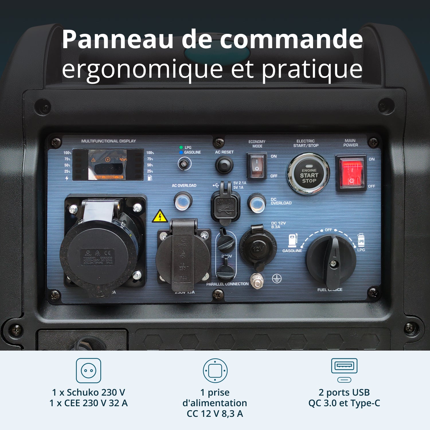 Groupe électrogène à essence-gaz de type inverter KS 5500iEG S