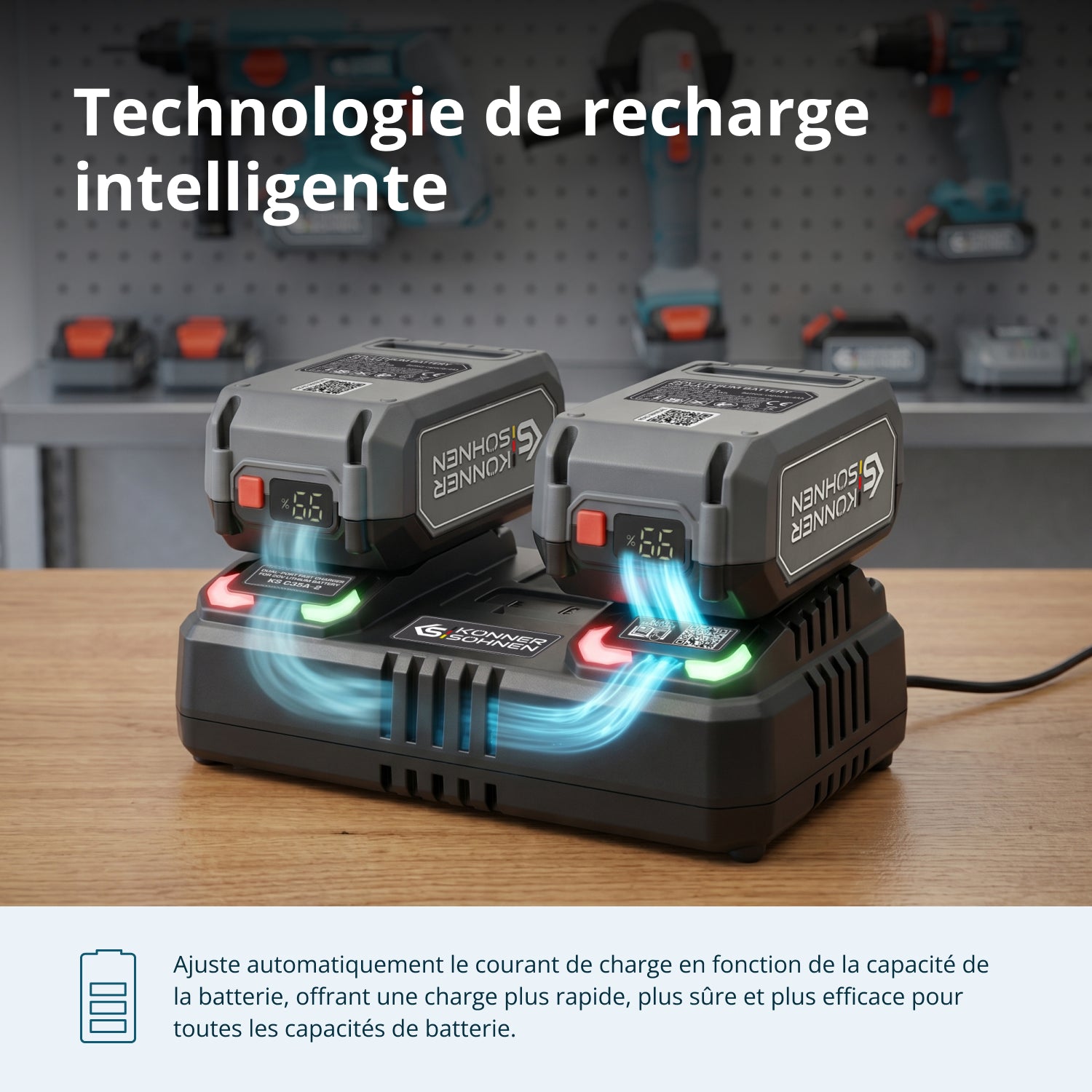 Dvojitá nabíječka pro 20V dobíjecí baterie KS C35A-2