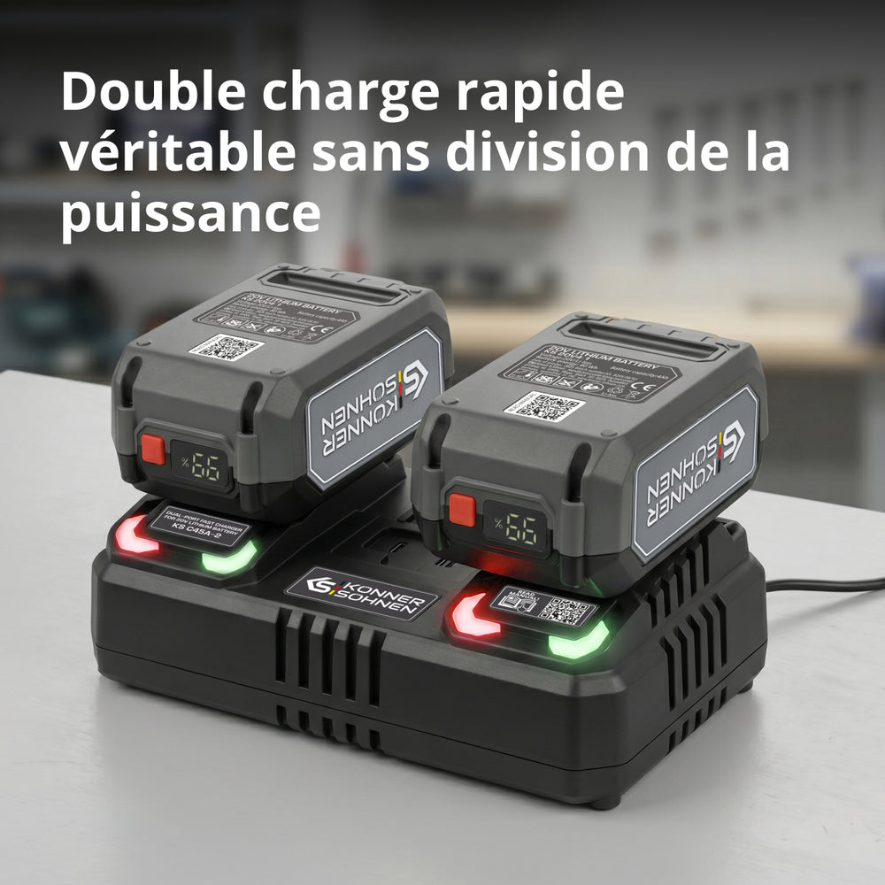 Dvostruki punjač za punjive baterije 20V KS C45A-2