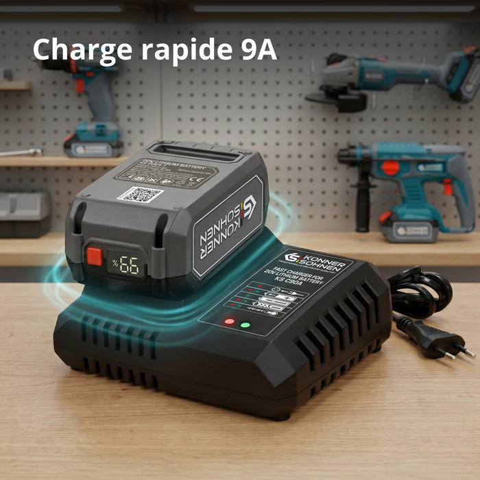 Hurtigoplader til 20V lithiumbatteri KS C90A