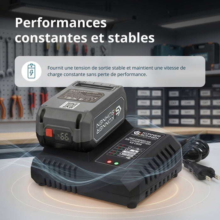 Hurtigoplader til 20V lithiumbatteri KS C90A