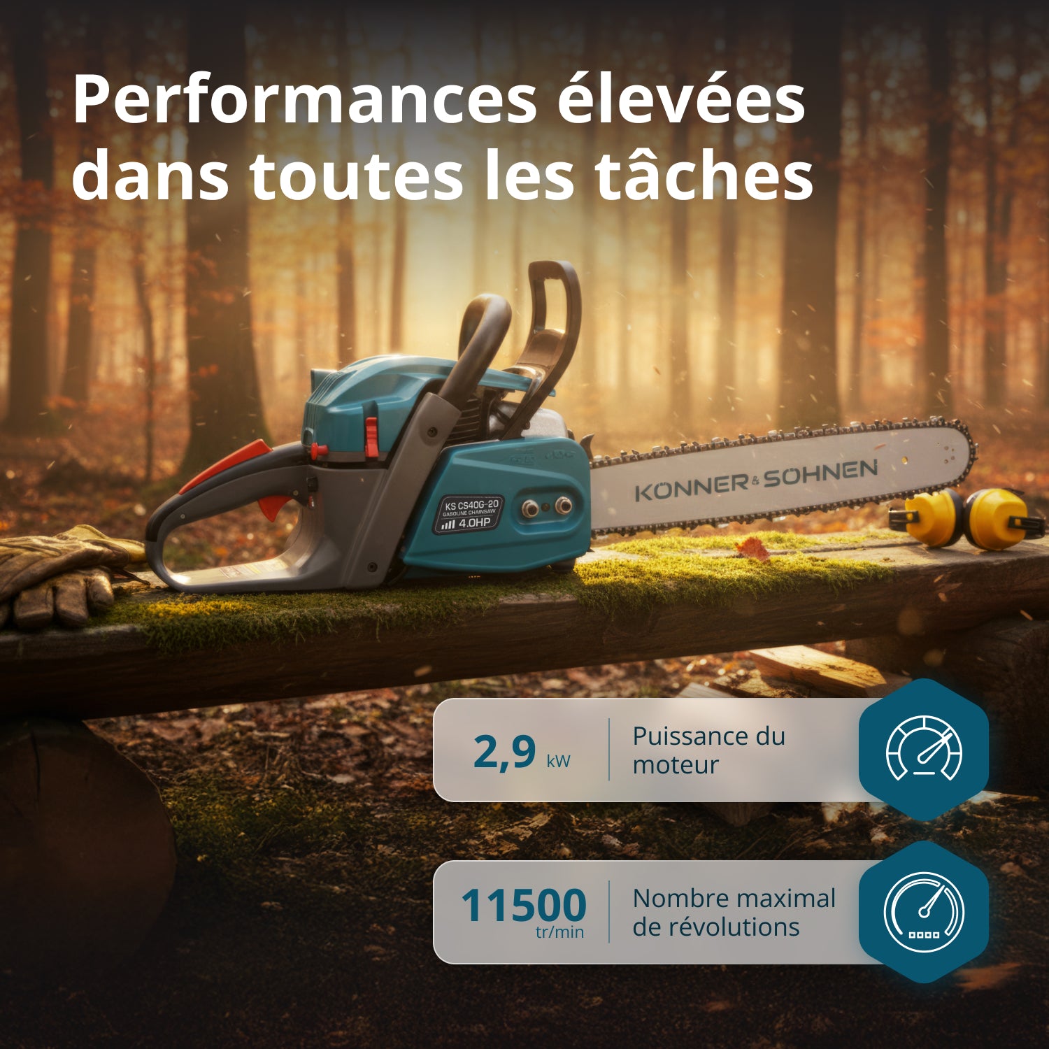 Bensindriven motorsåg KS CS40G-20