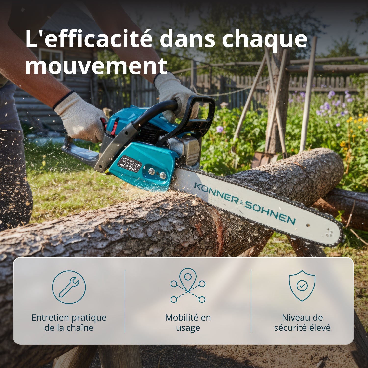 Bensindriven motorsåg KS CS40G-20