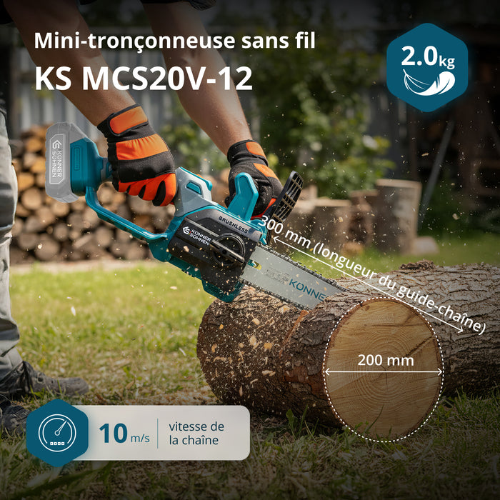 Ασύρματο Μίνι Αλυσοπρίονο KS MCS20V-12