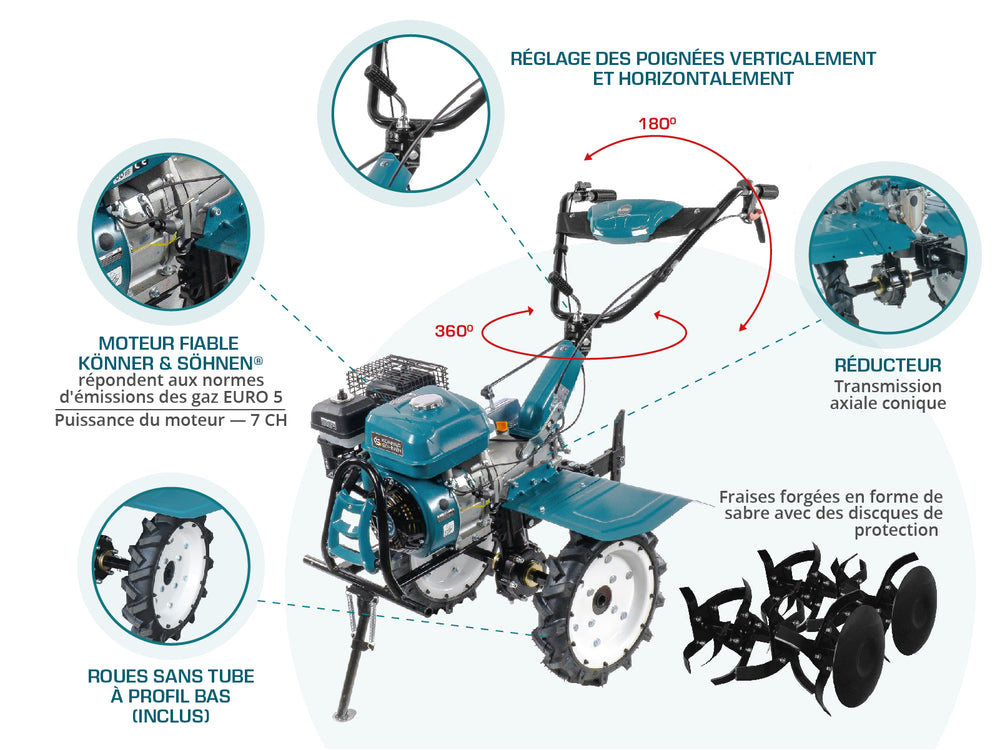 Benzindrevet fræser KS 7HP-1050G