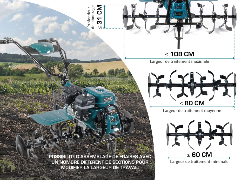 Benzindrevet fræser KS 7HP-1050G