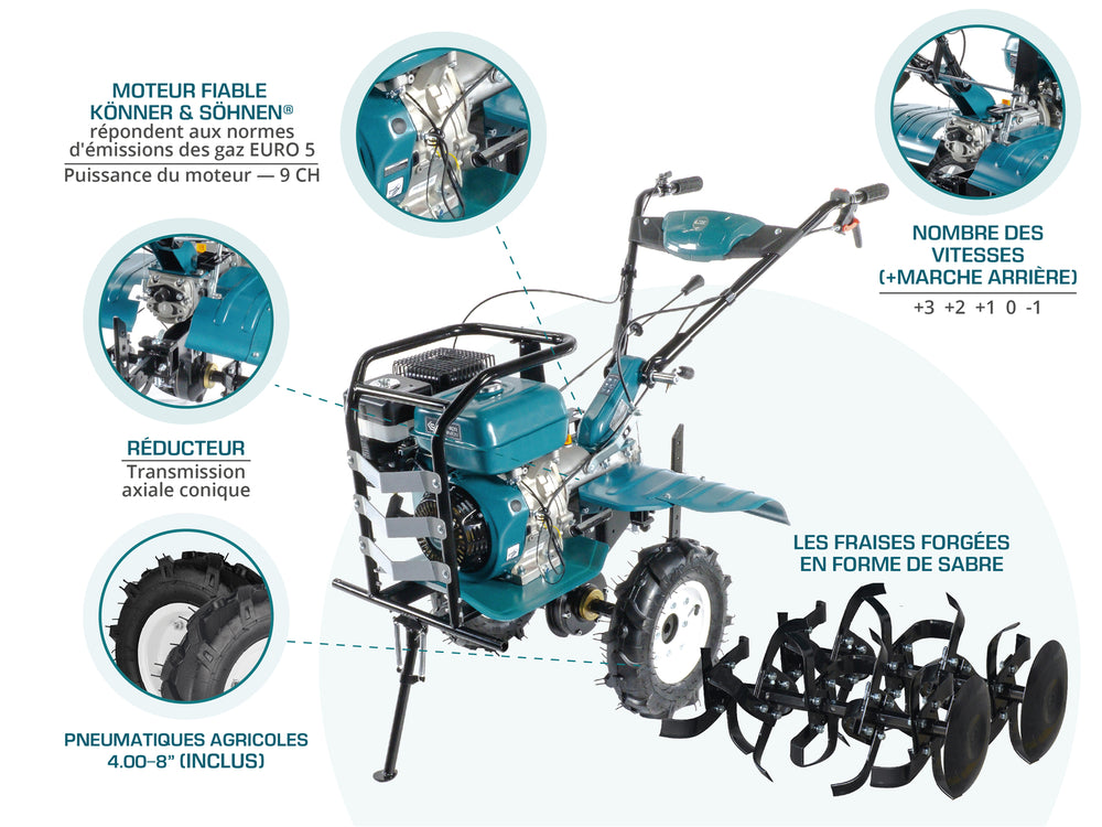 Benzindrevet fræser KS 9HP-1350G-3 (400)