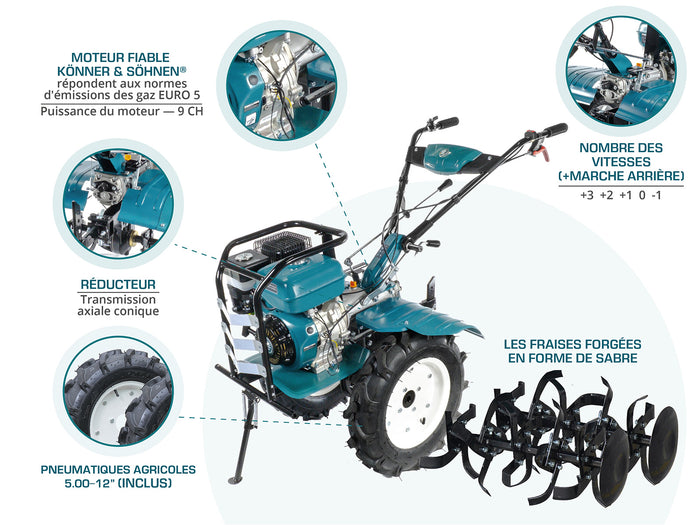 Benzindrevet fræser KS 9HP-1350G-3 (500)