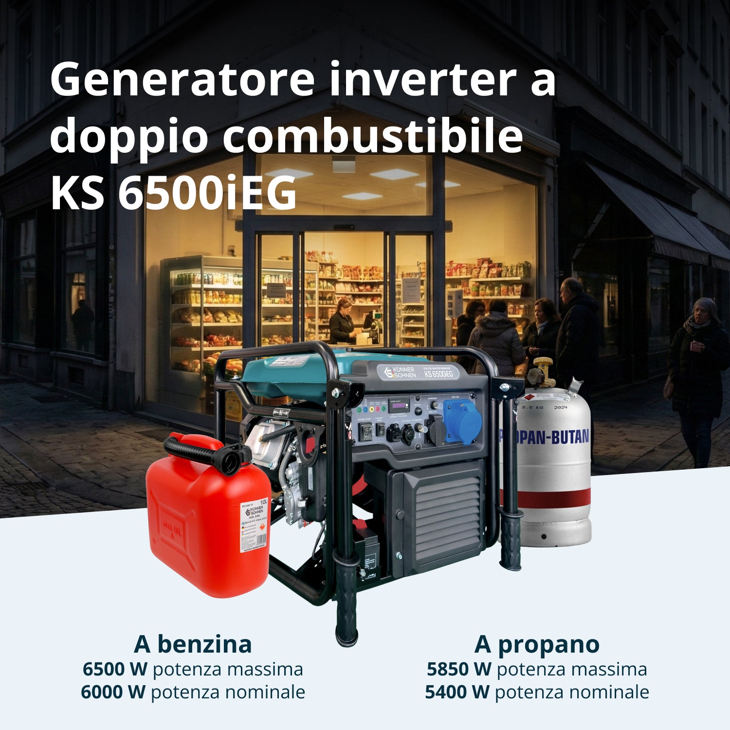 Generatore Inverter a Doppio Carburante KS 6500iEG