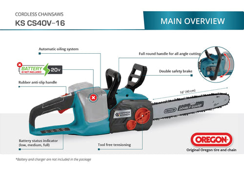 Snoerloze kettingzaag KS CS40V-16