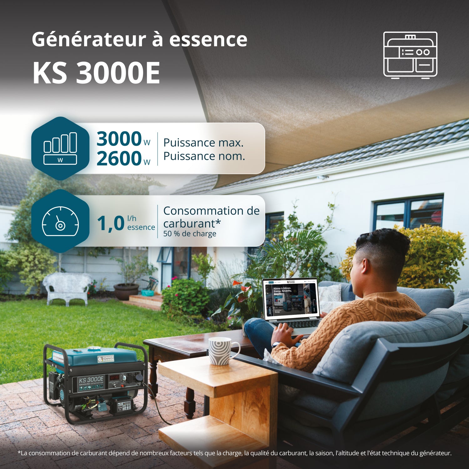 Benzinski generator „Könner & Söhnen“ KS 3000E