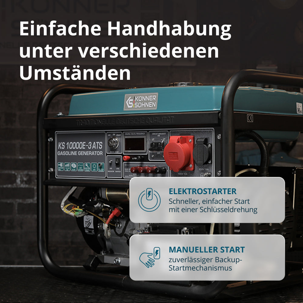Benzin-Generator "Könner & Söhnen" KS 10000E-3 ATS