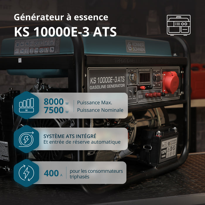 Bensiinikäyttöinen generaattori 'Könner & Söhnen' KS 10000E-3 ATS