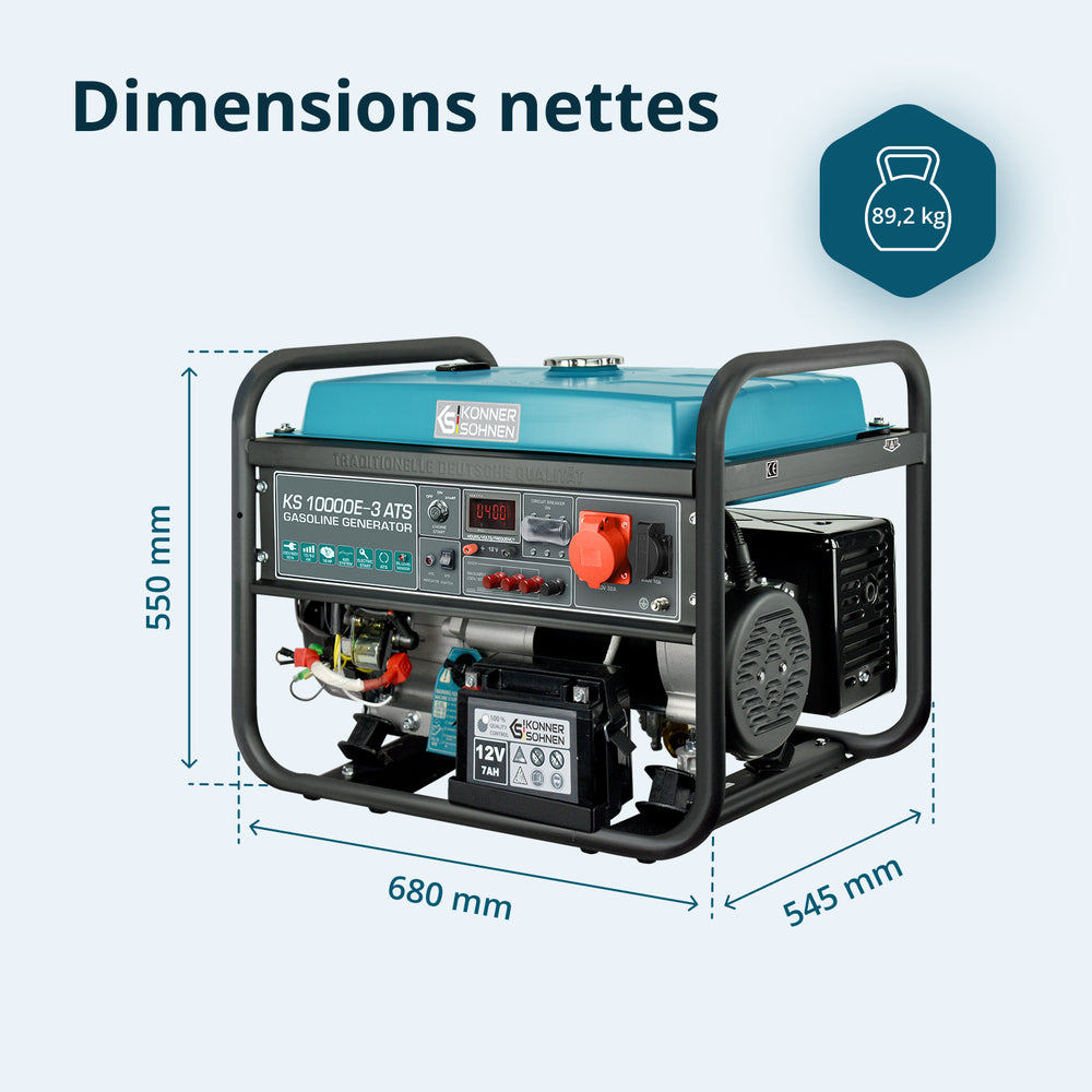 Bensiinikäyttöinen generaattori 'Könner & Söhnen' KS 10000E-3 ATS