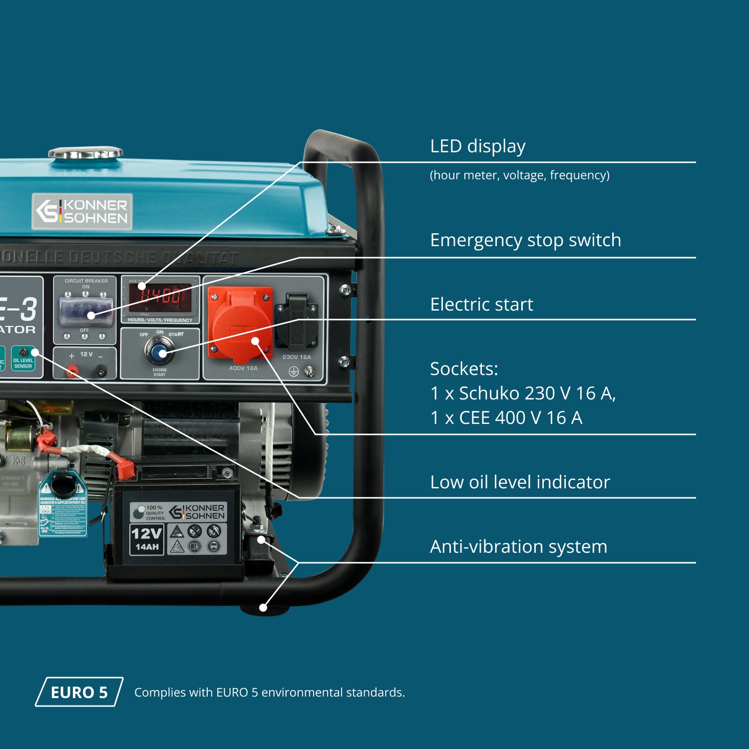 Gasoline generator "Könner & Söhnen" KS 10000E-3