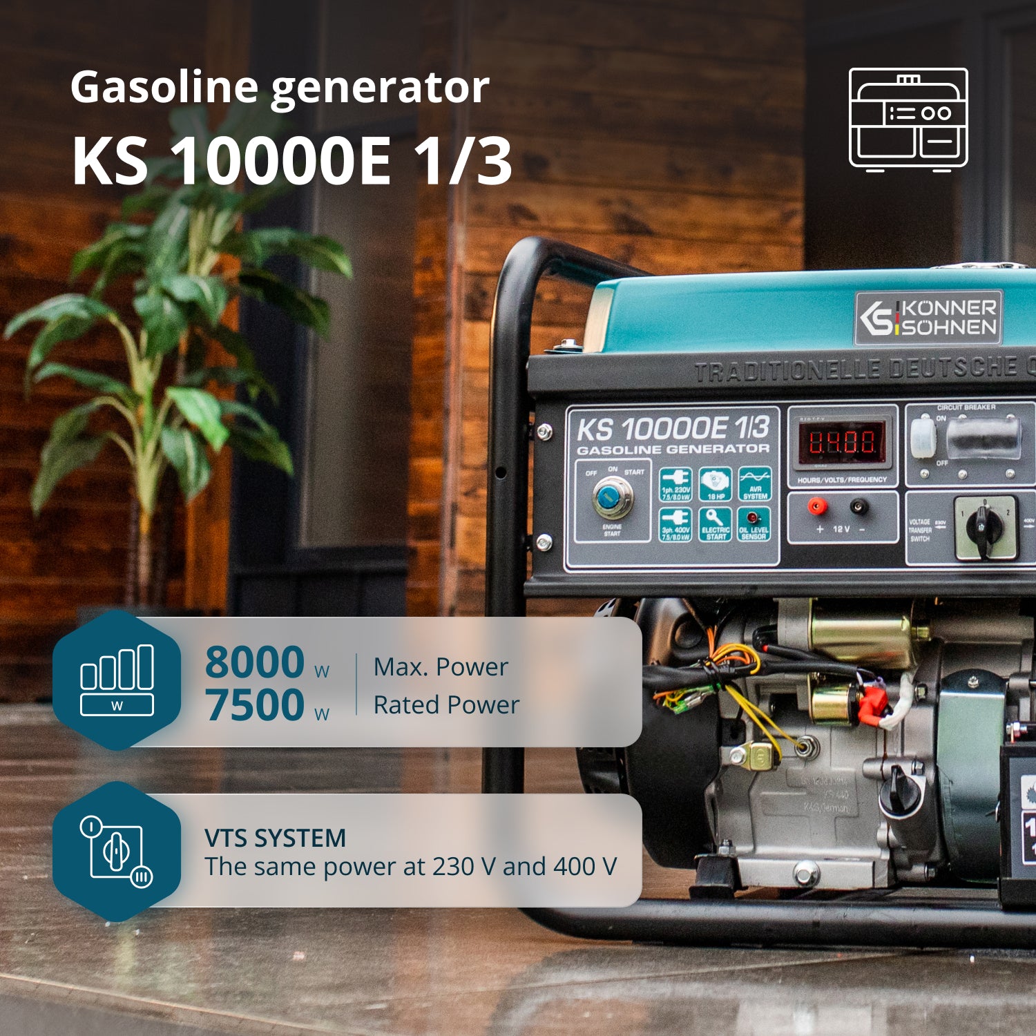 Gasoline generator "Könner & Söhnen" KS 10000E 1/3