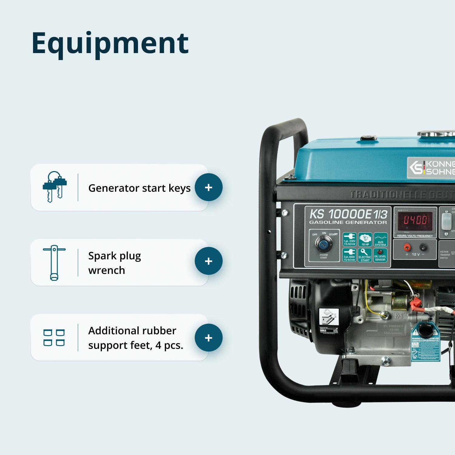 Gasoline generator "Könner & Söhnen" KS 10000E 1/3