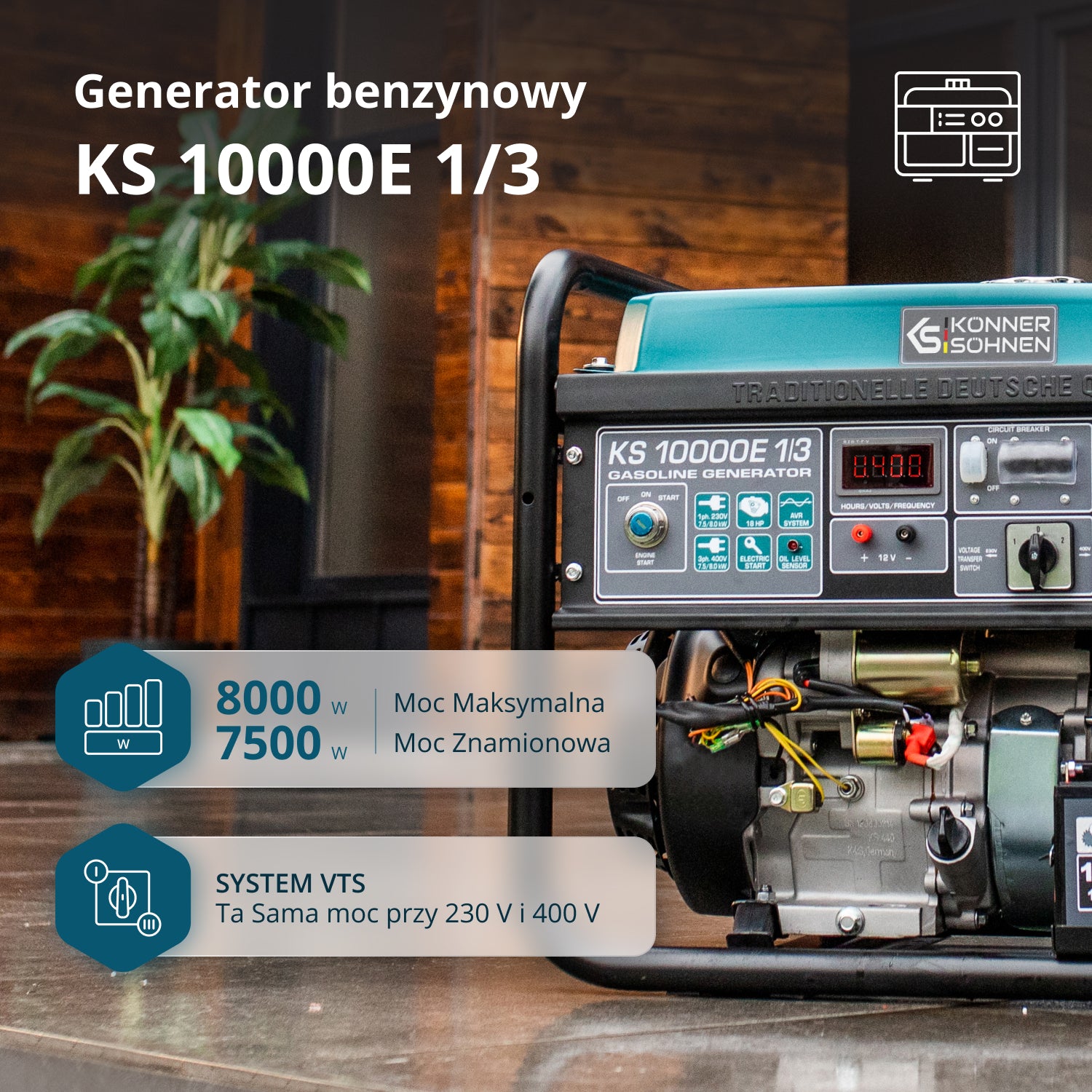 Generator benzynowy „Könner & Söhnen” KS 10000E 1/3