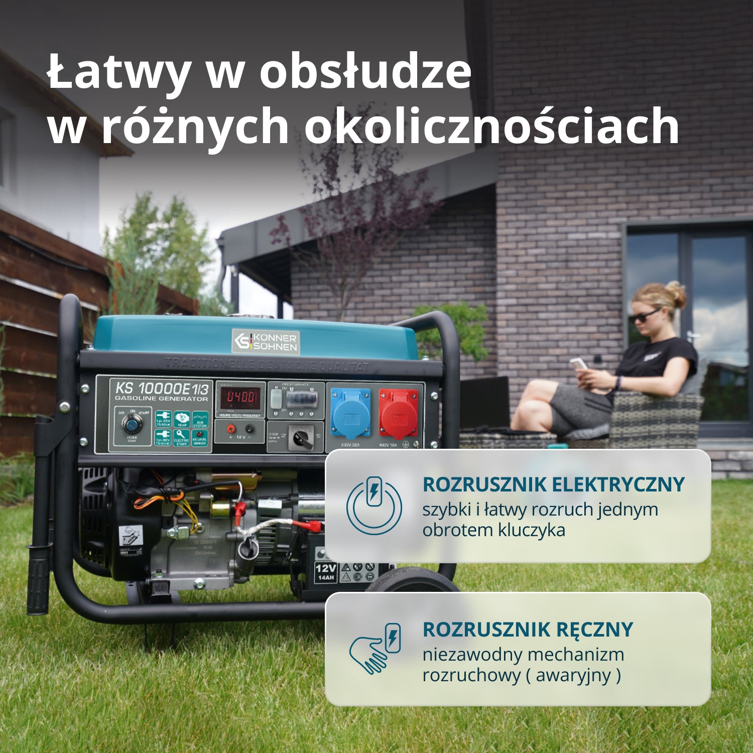 Generator benzynowy „Könner & Söhnen” KS 10000E 1/3