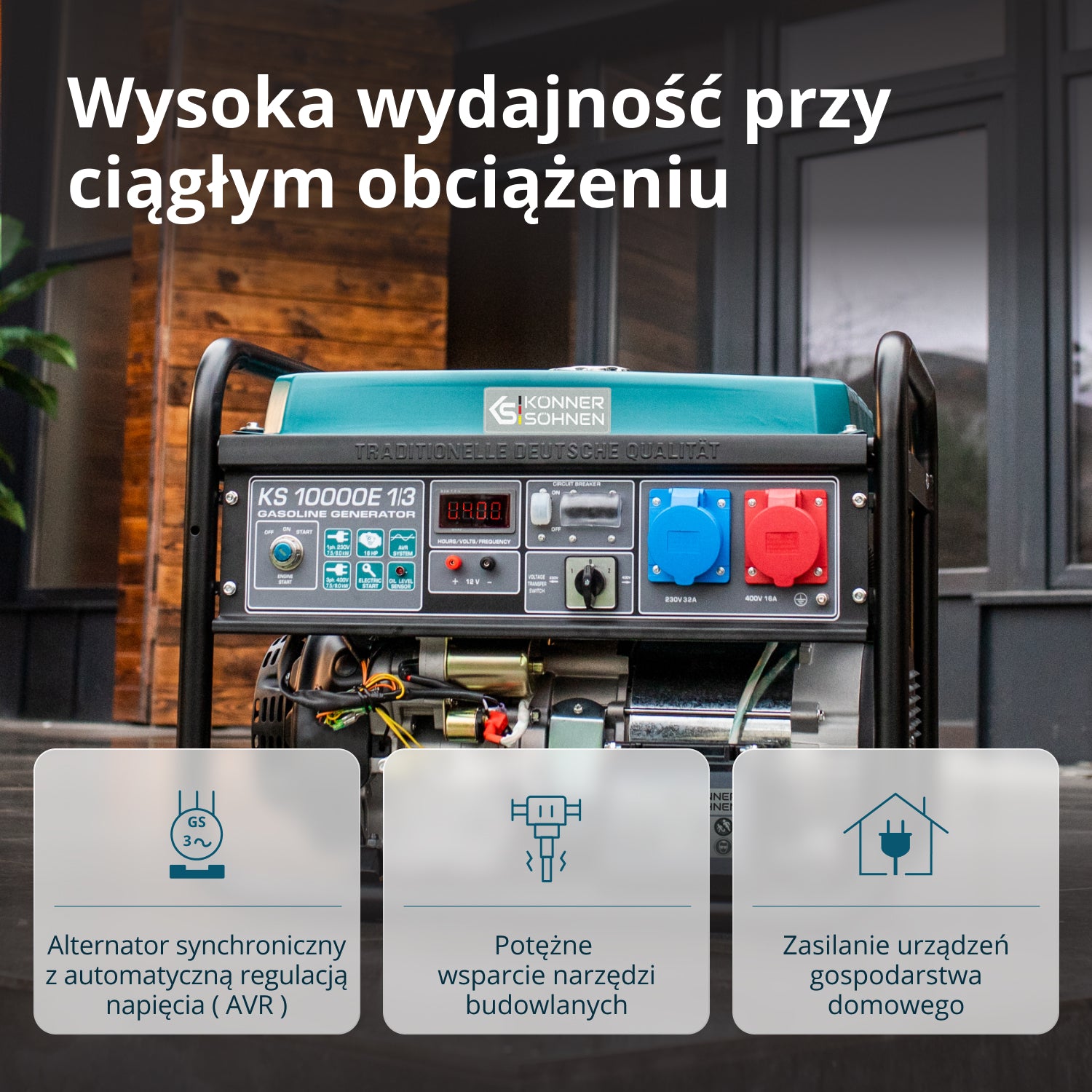 Generator benzynowy „Könner & Söhnen” KS 10000E 1/3