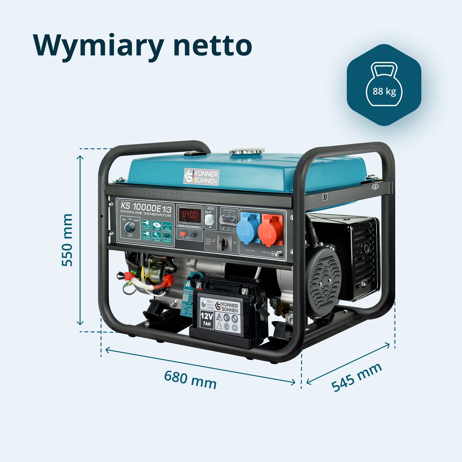 Generator benzynowy „Könner & Söhnen” KS 10000E 1/3