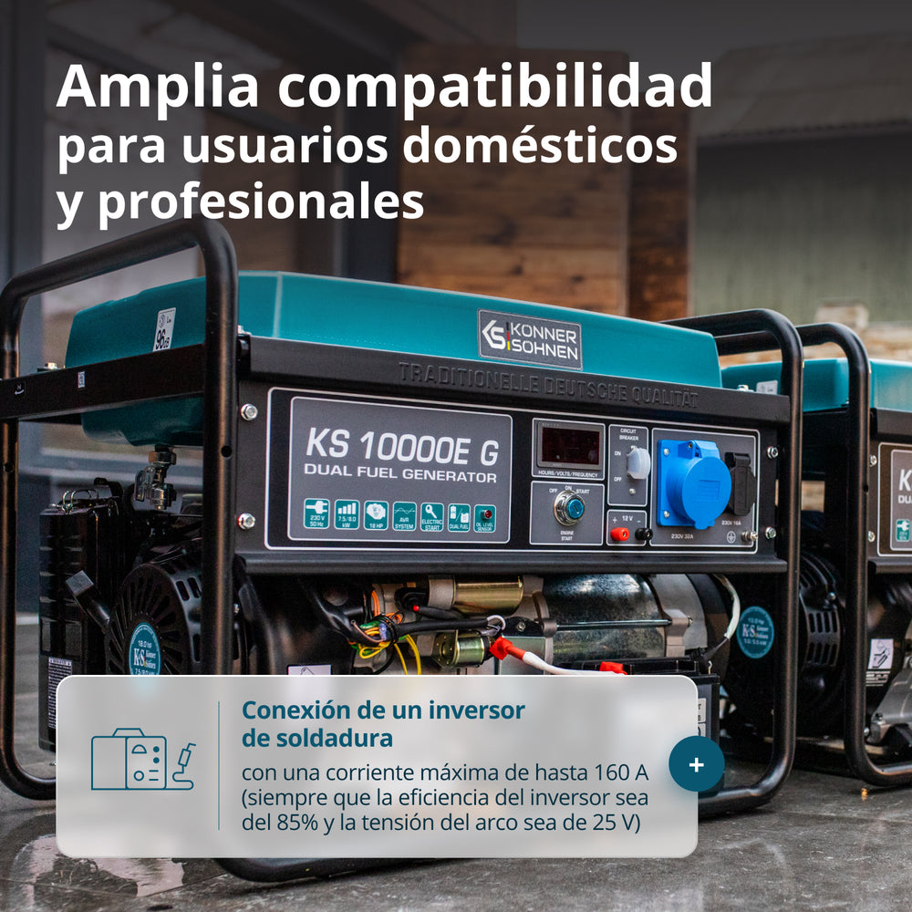 Generador híbrido de gasolina y gas "Könner & Söhnen" KS 10000E G