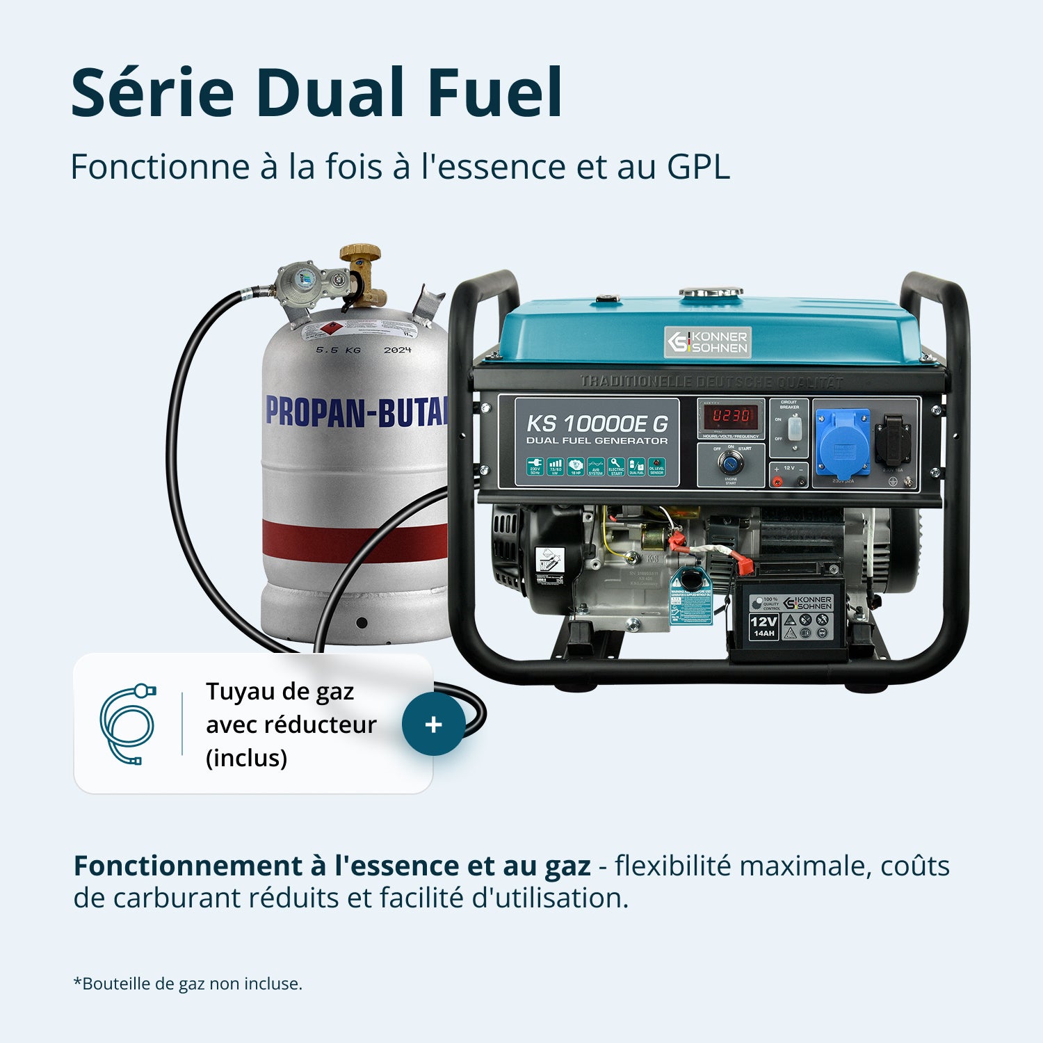 Generátor LPG/benzín "Könner & Söhnen" KS 10000E G