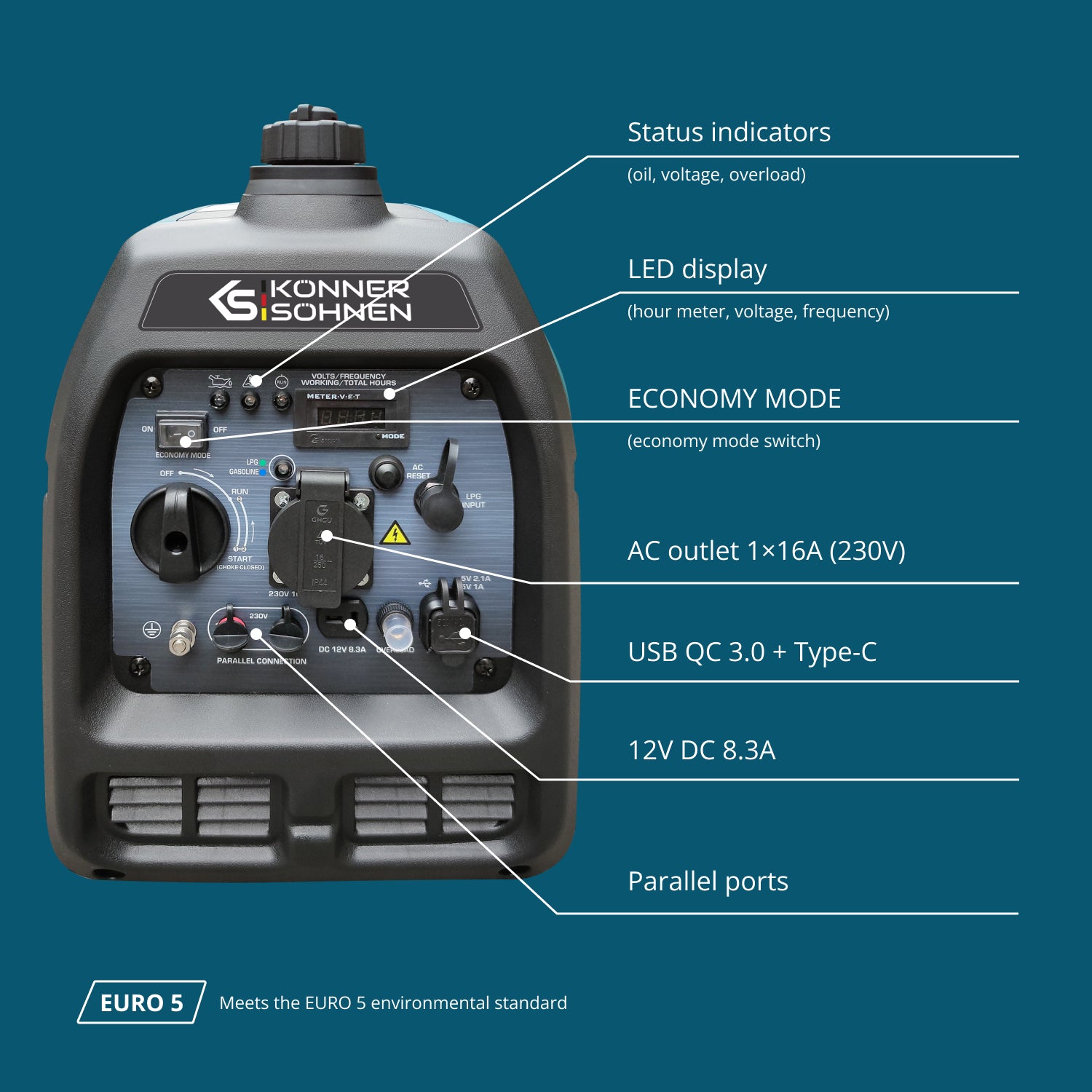 LPG/gasoline inverter generator KS 3100iG S