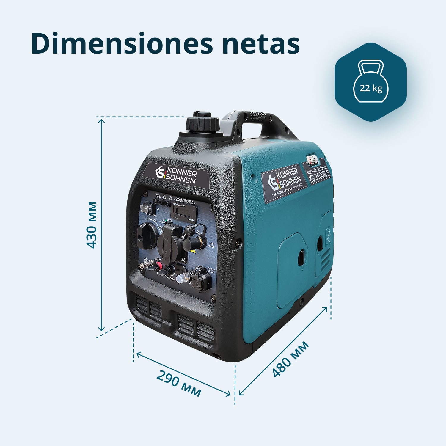 Generador inverter híbrido de gas/gasolina KS 3100iG S