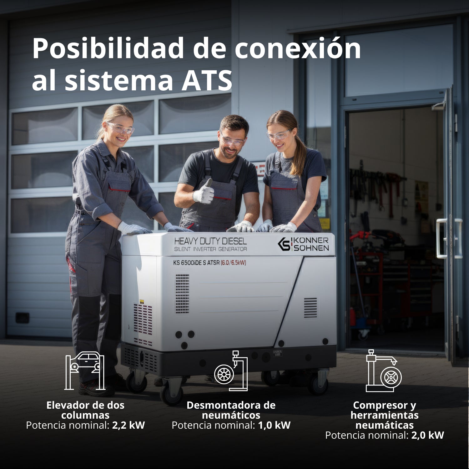Generador inverter diésel en carcasa insonorizada KS 6500iDE S ATSR (Reacondicionado Bueno estado)