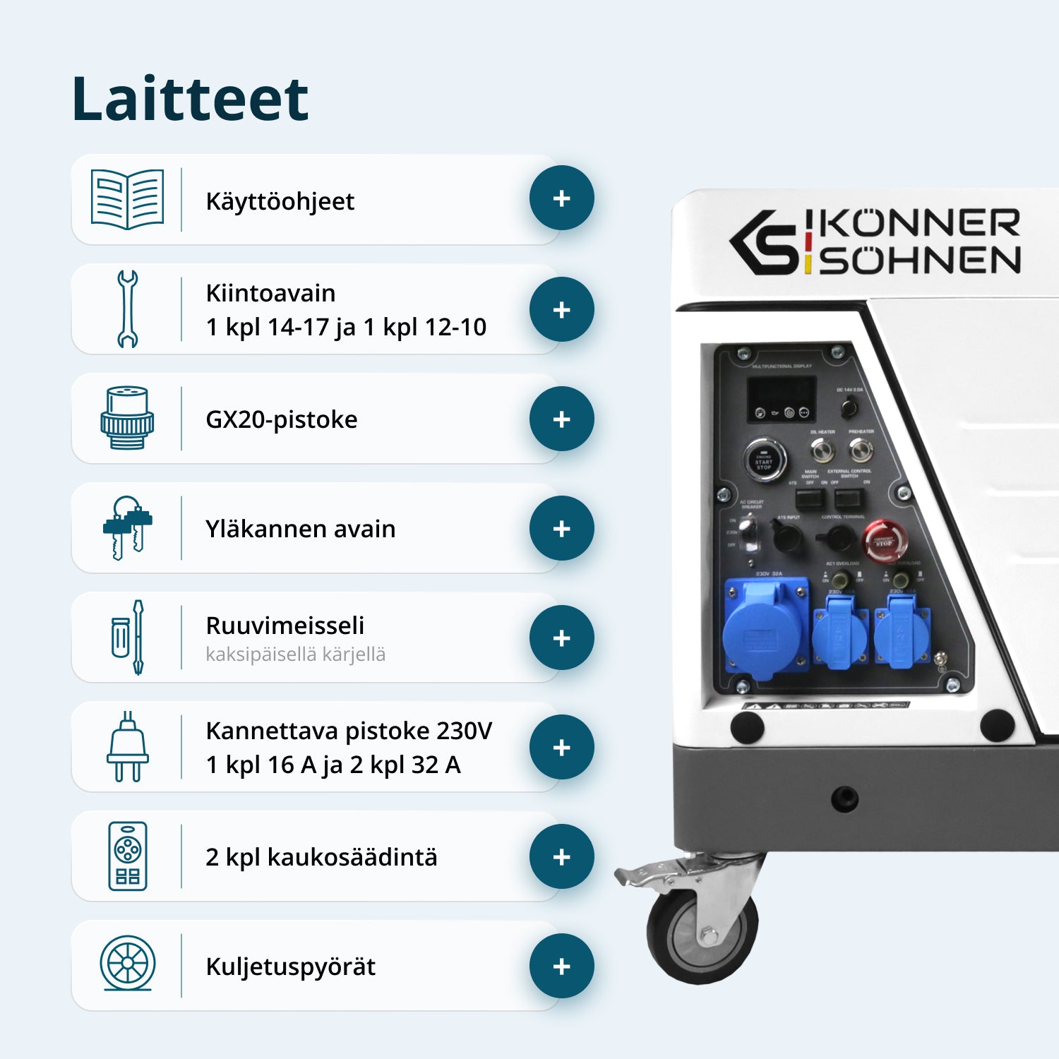 Diesel-invertterigeneraattori äänieristetyssä kotelossa KS 6500iDE S ATSR