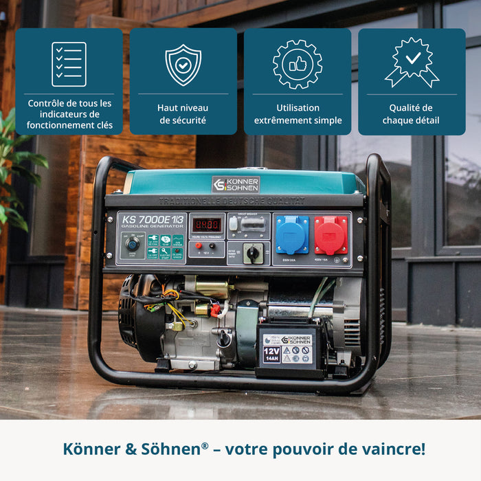 Benzinski generator „Könner & Söhnen“ KS 7000E 1/3