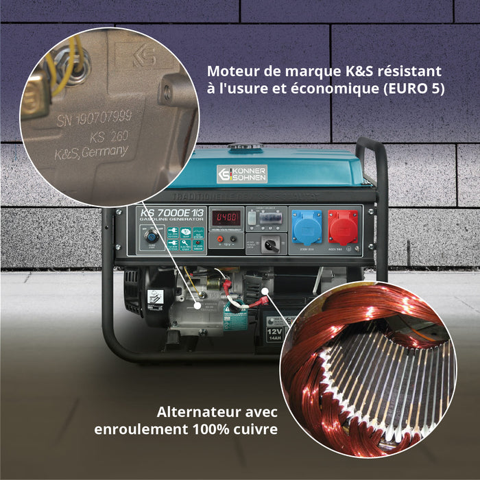 Benzinski generator „Könner & Söhnen“ KS 7000E 1/3