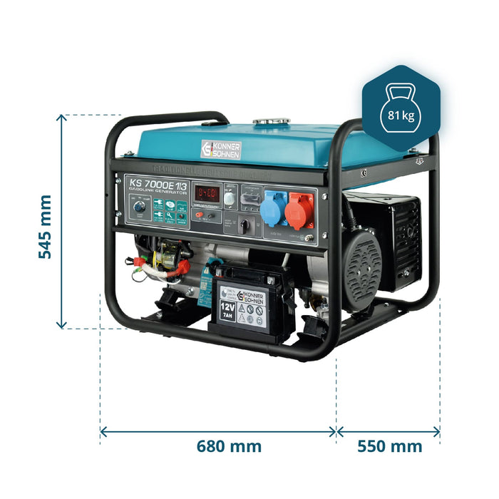 Benzinski generator „Könner & Söhnen“ KS 7000E 1/3