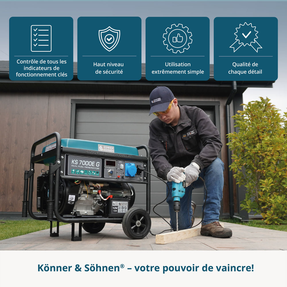 LPG/benzin generator "Könner & Söhnen" KS 7000E G