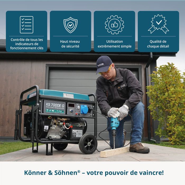 LPG/benzin generator "Könner & Söhnen" KS 7000E G