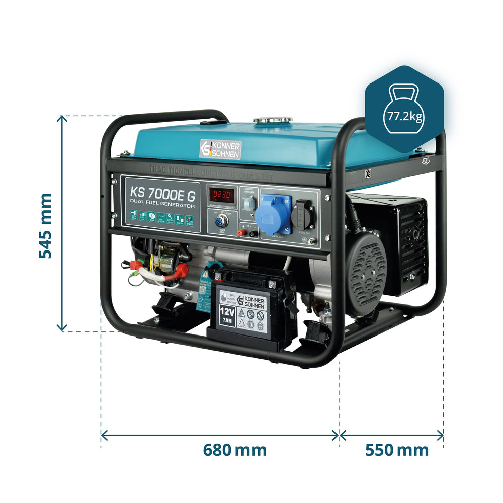 LPG/benzin generator "Könner & Söhnen" KS 7000E G