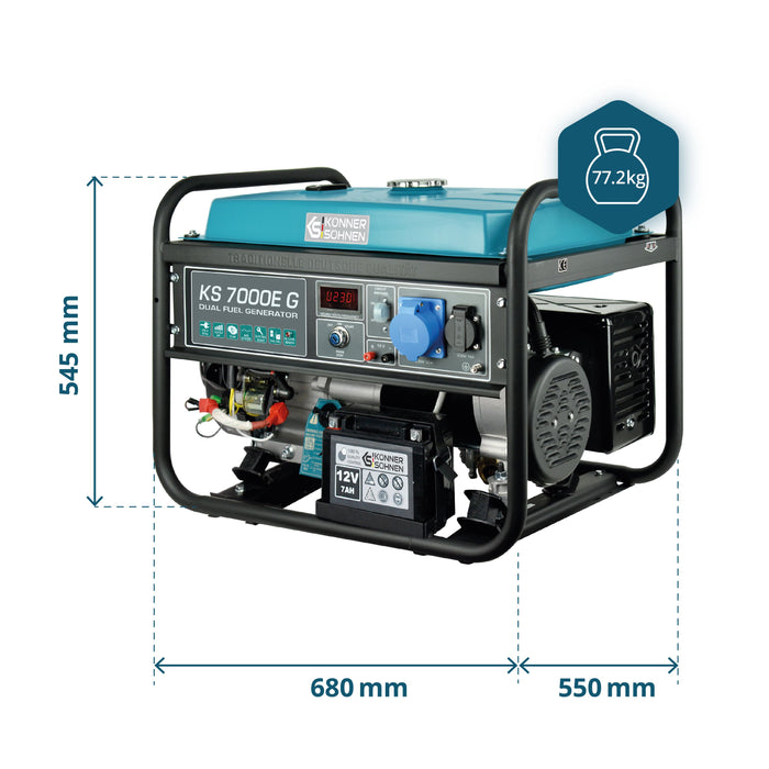 LPG/benzin generator "Könner & Söhnen" KS 7000E G