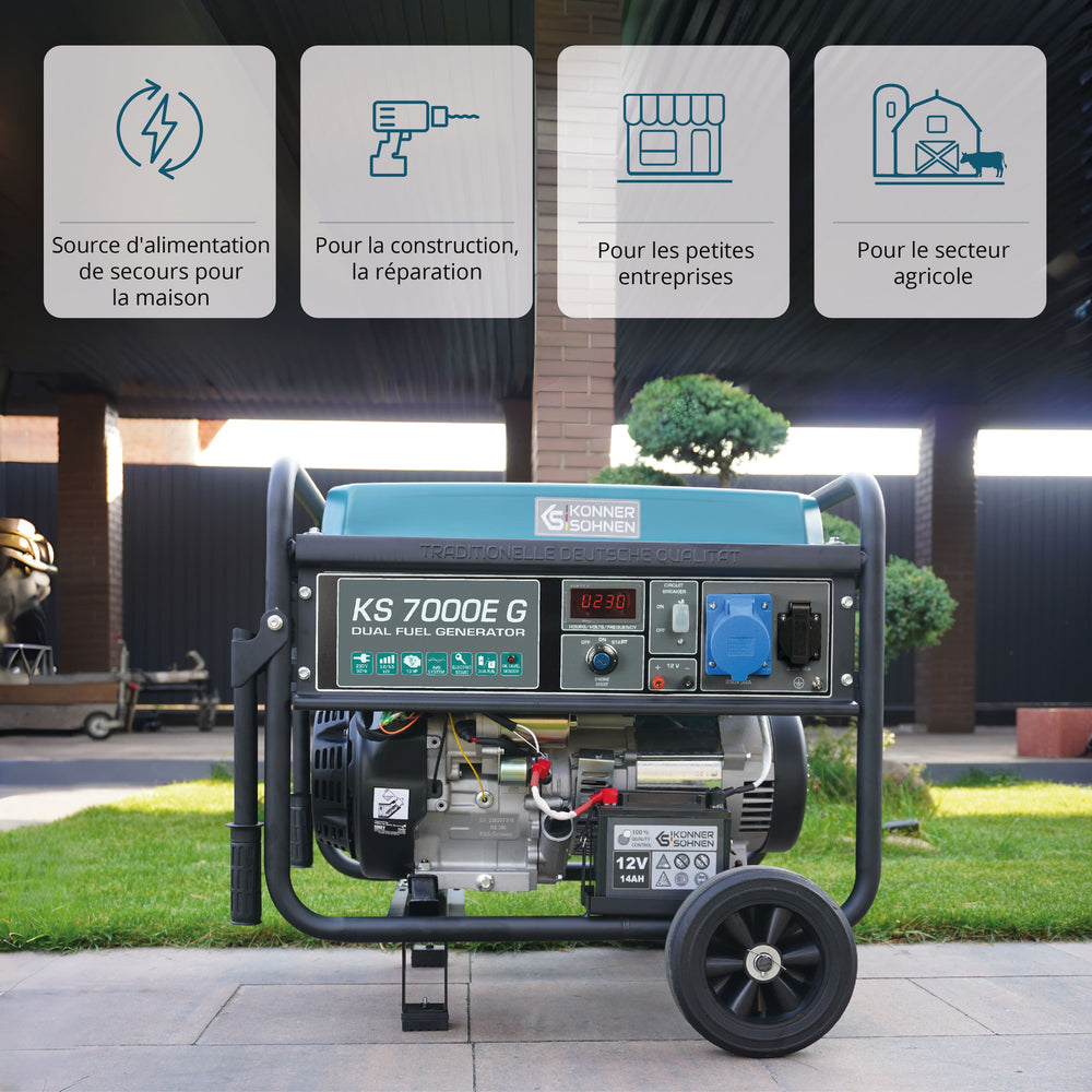 LPG/benzin generator "Könner & Söhnen" KS 7000E G