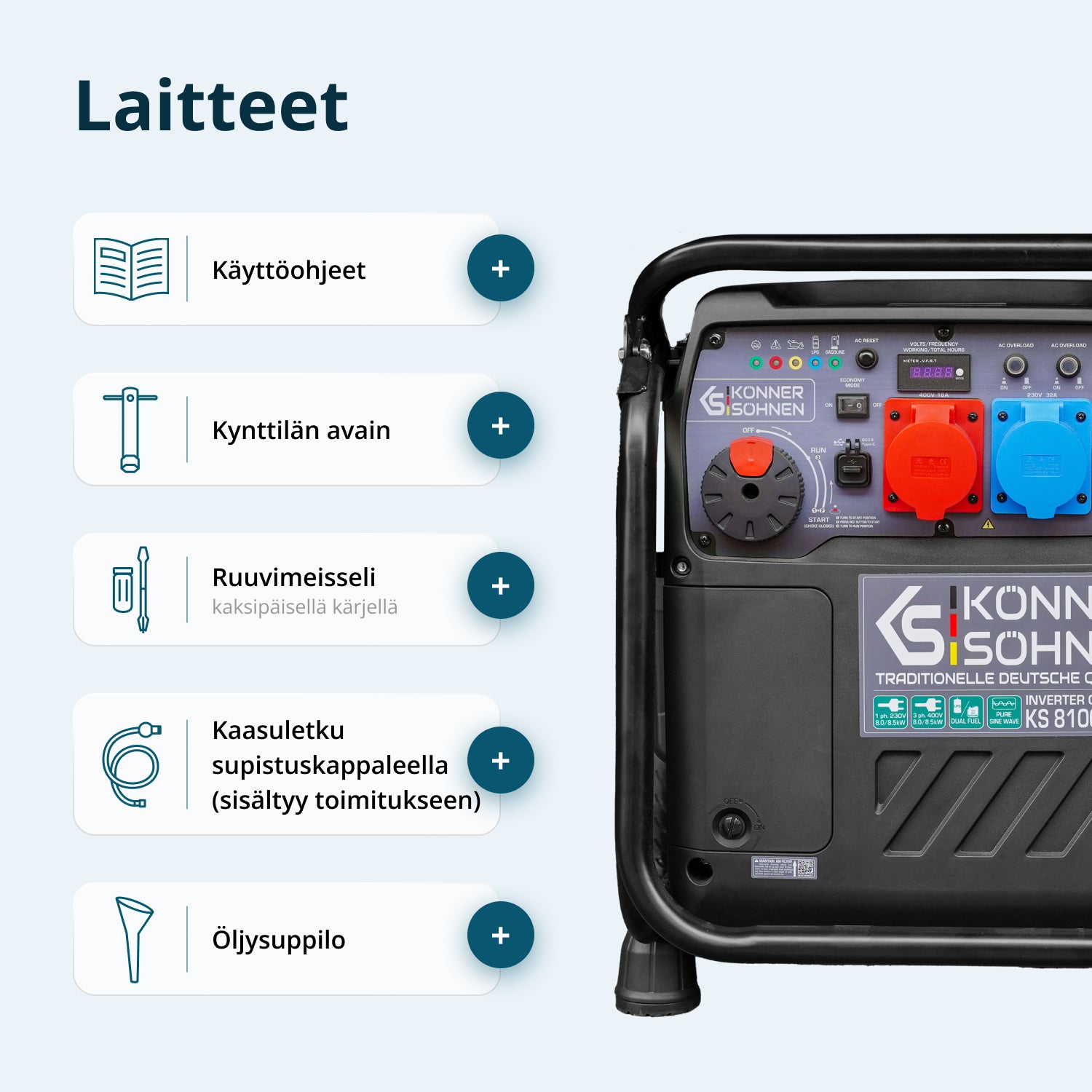 LPG/bensiini invertterigeneraattori KS 8100iEG 1/3