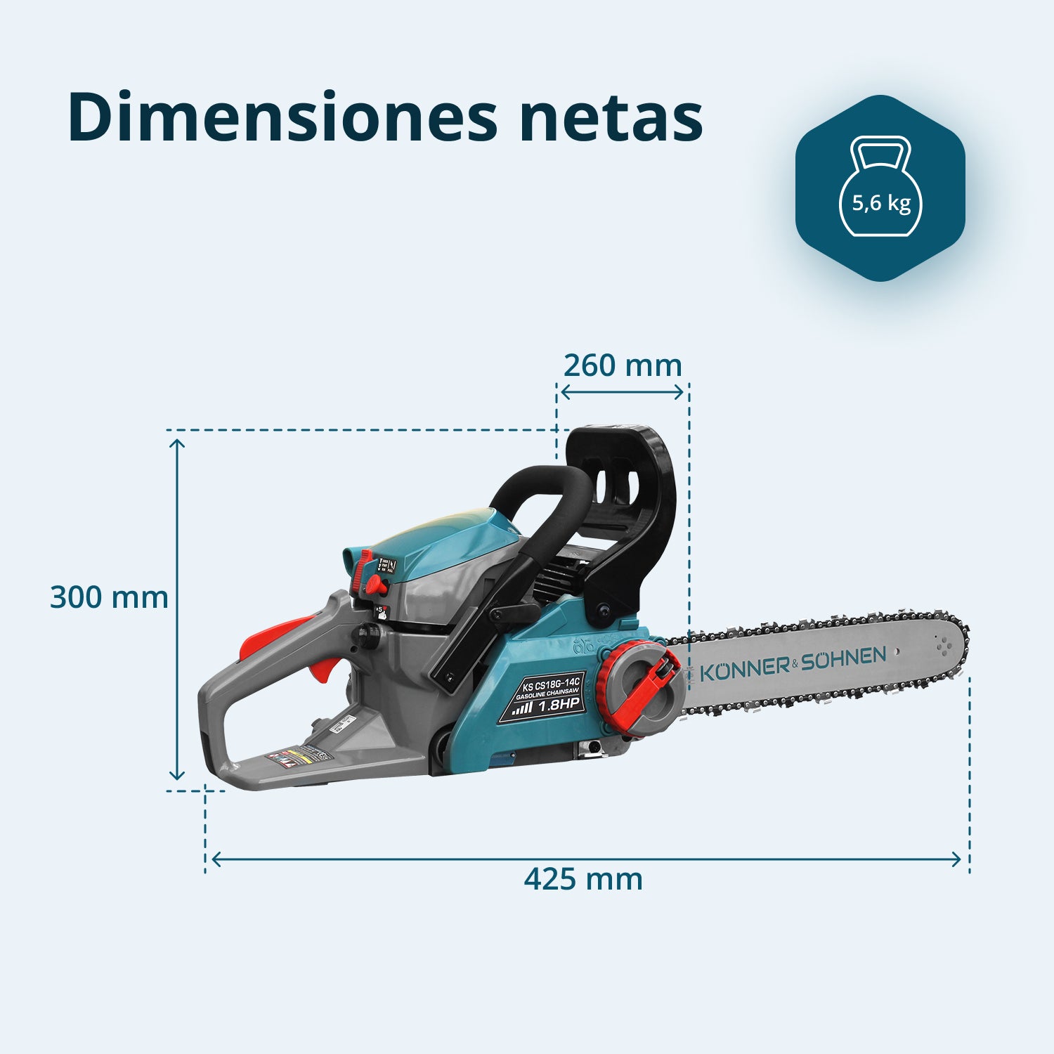 Motosierra de gasolina KS CS18G-14C