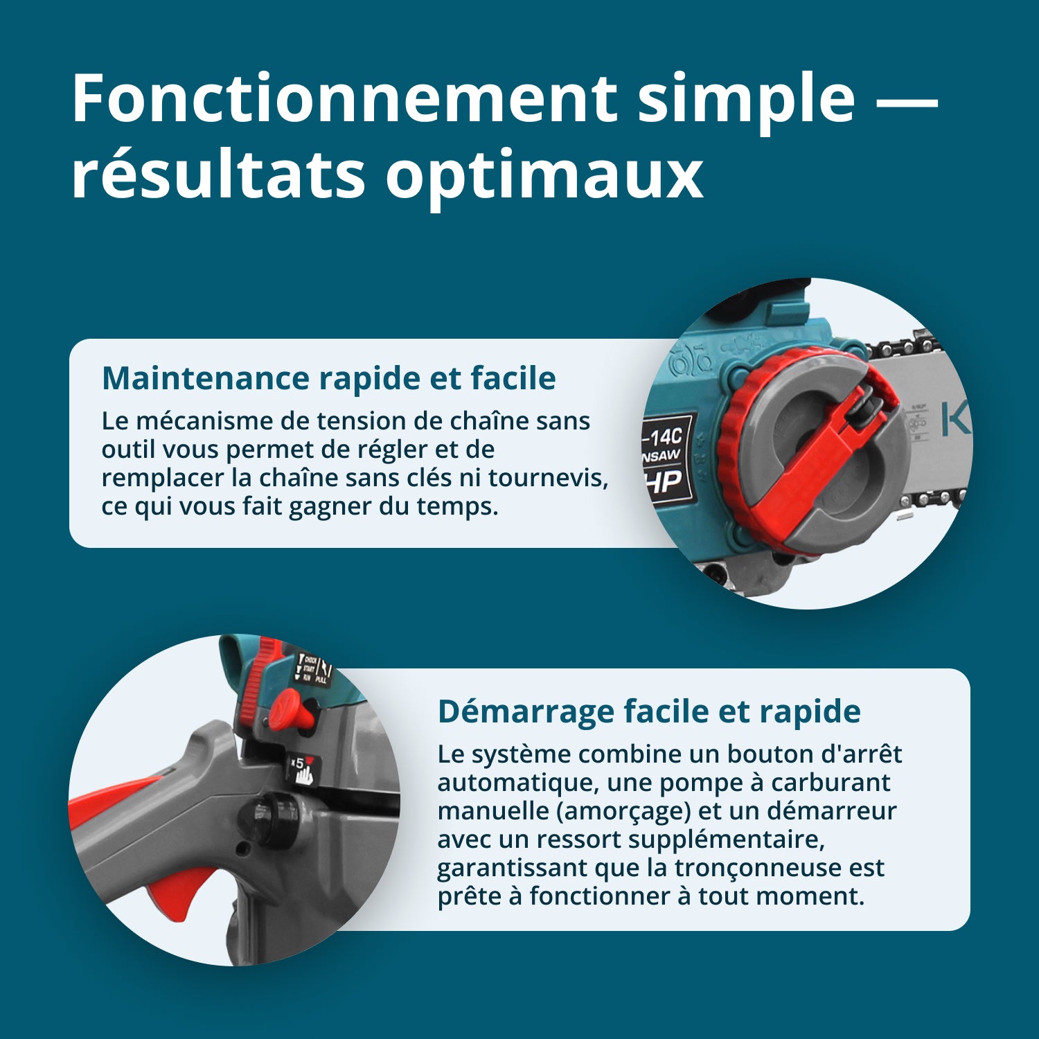 Bensindriven motorsåg KS CS18G-14C